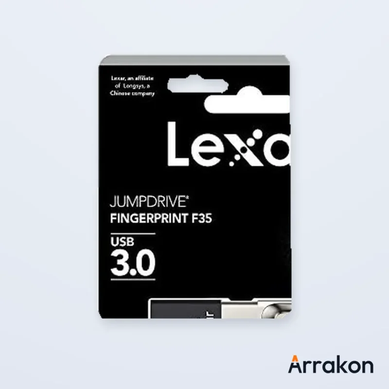 Lexar JumpDrive Fingerprint F35 128GB USB 3.0 Flash Drive (Black/Silver), view 10 of 10