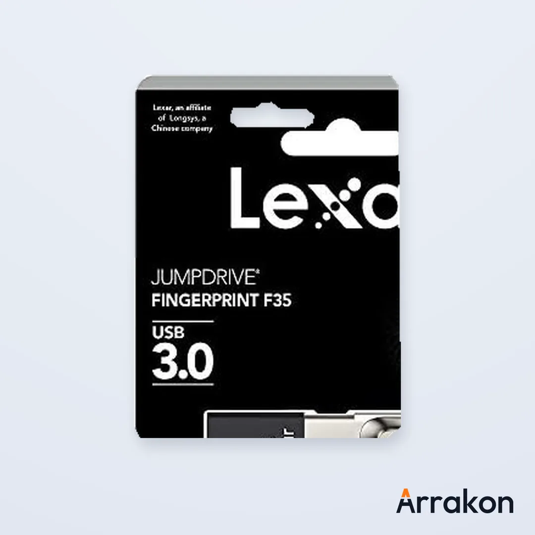 Lexar JumpDrive Fingerprint F35 128GB USB 3.0 Flash Drive (Black/Silver)