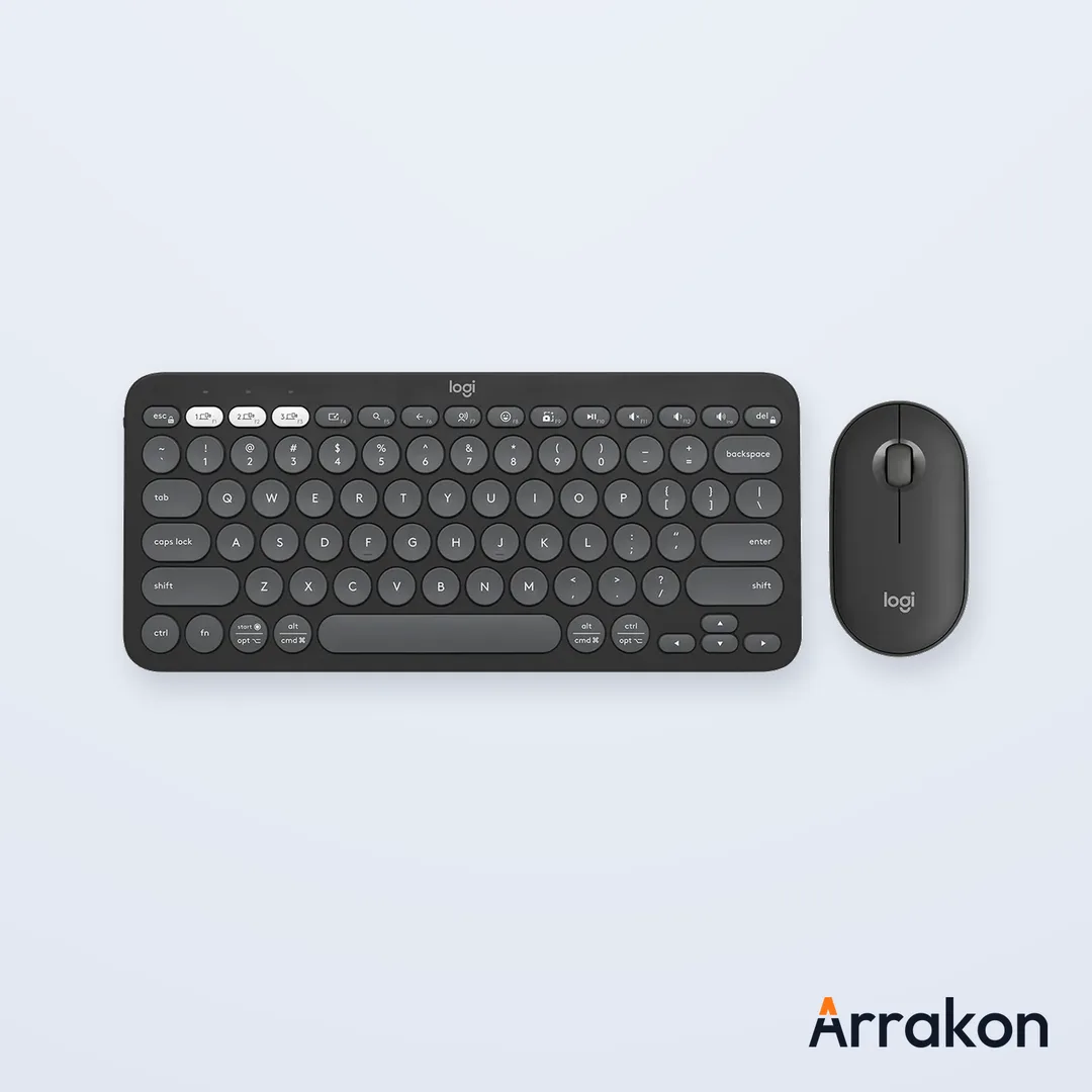 Logitech Pebble 2 Combo — Pebble Keys 2 K380s Multi-Device Bluetooth Keyboard + Pebble Mouse 2 M350s