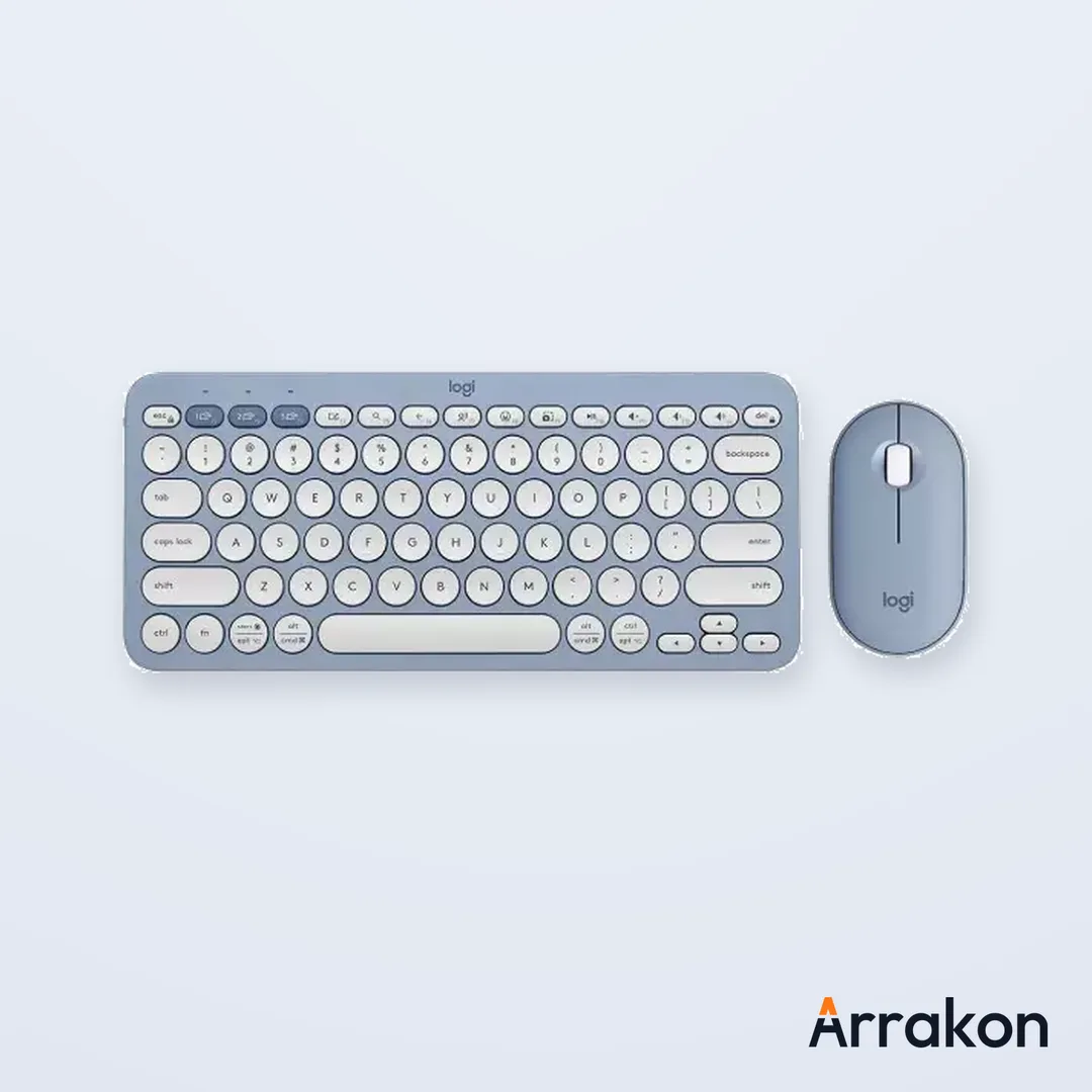 Logitech Pebble 2 Combo — Pebble Keys 2 K380s Multi-Device Bluetooth Keyboard + Pebble Mouse 2 M350s