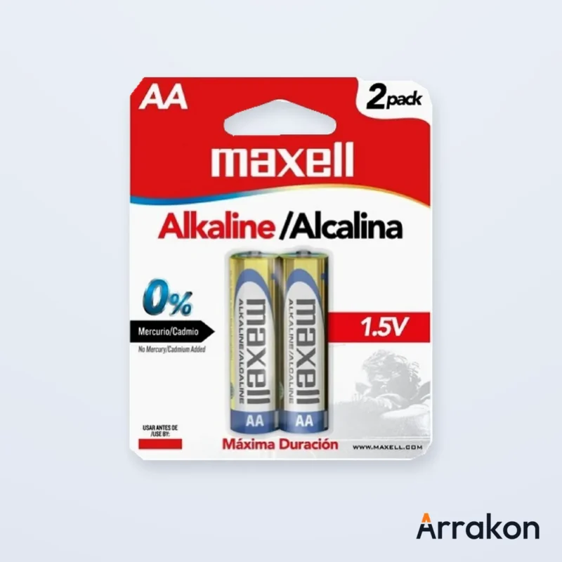Maxell Alkaline AA/LR6 1.5V Battery (1 Pair / 2 Cells), view 2 of 11