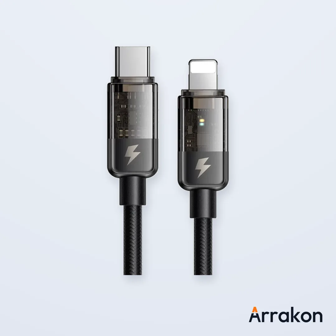 Mcdodo CA-316 36W USB-C to Lightning Auto Power-Off Charging & Data Cable, 1.2m/1.8m, Black