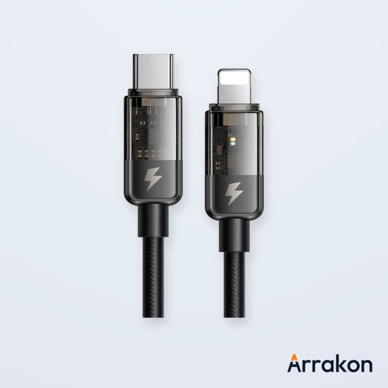 Mcdodo CA-316 36W USB-C to Lightning Auto Power-Off Charging & Data Cable, 1.2m/1.8m, Black, view 5 of 28