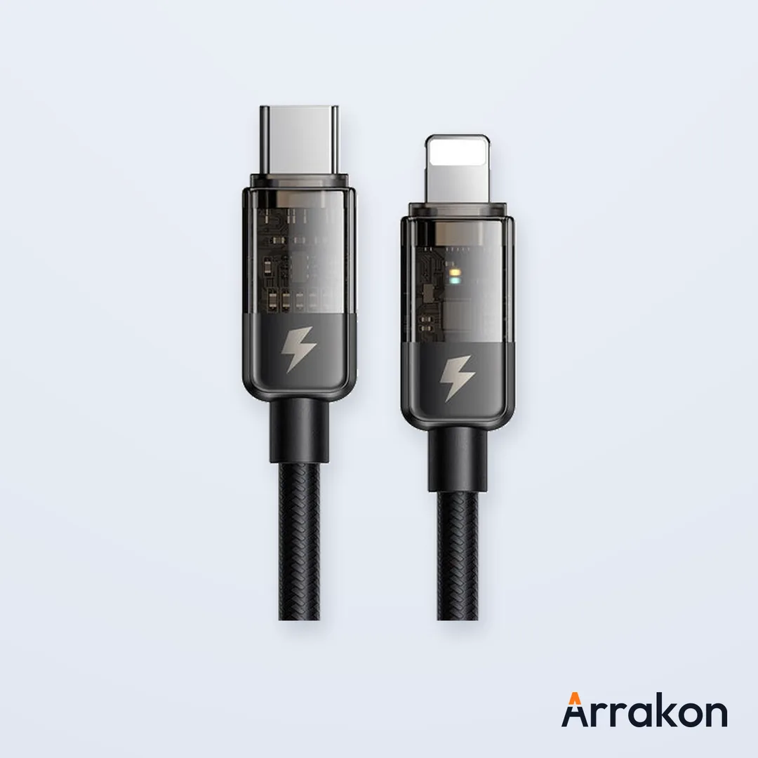 Mcdodo CA-316 36W USB-C to Lightning Auto Power-Off Charging & Data Cable, 1.2m/1.8m, Black