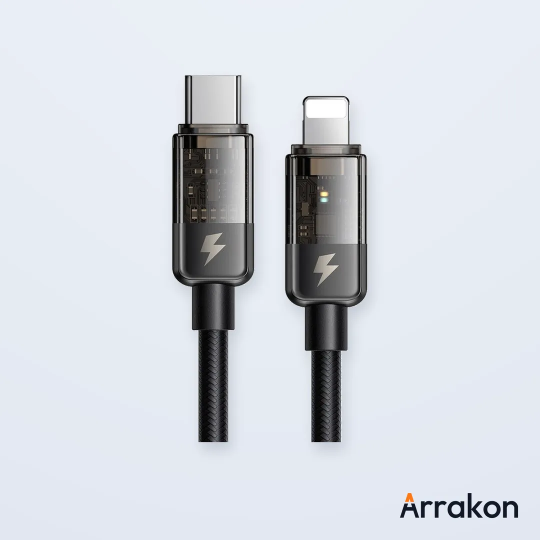 Mcdodo CA-316 36W USB-C to Lightning Auto Power-Off Charging & Data Cable, 1.2m/1.8m, Black