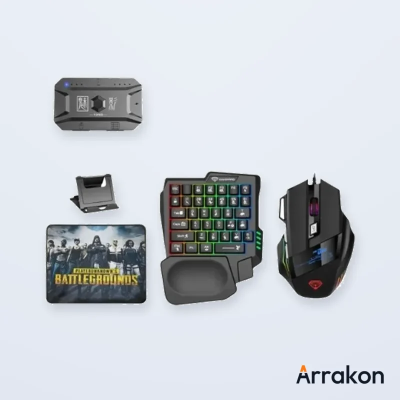 MK500 5-in-1 Mobile Gaming Combo (One-Handed Keyboard + Mouse + Bluetooth Converter + Phone Holder + USB Cable), view 21 of 24
