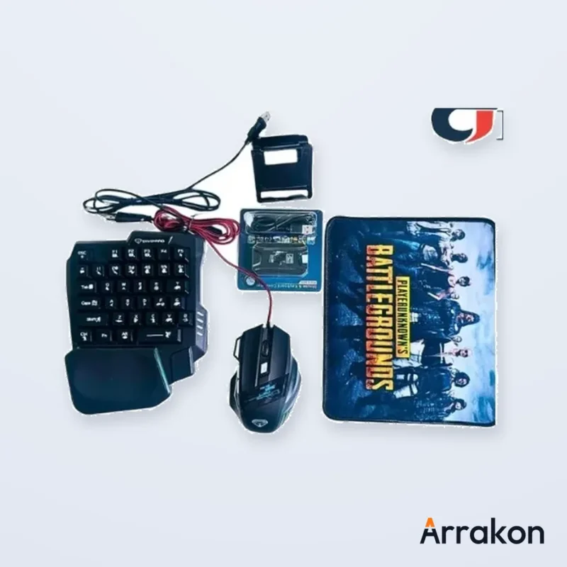 MK500 5-in-1 Mobile Gaming Combo (One-Handed Keyboard + Mouse + Bluetooth Converter + Phone Holder + USB Cable), view 23 of 24