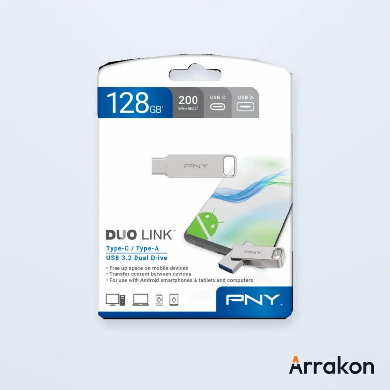 PNY DUO LINK 128GB USB 3.2 Type-C Dual Flash Drive, view 16 of 18
