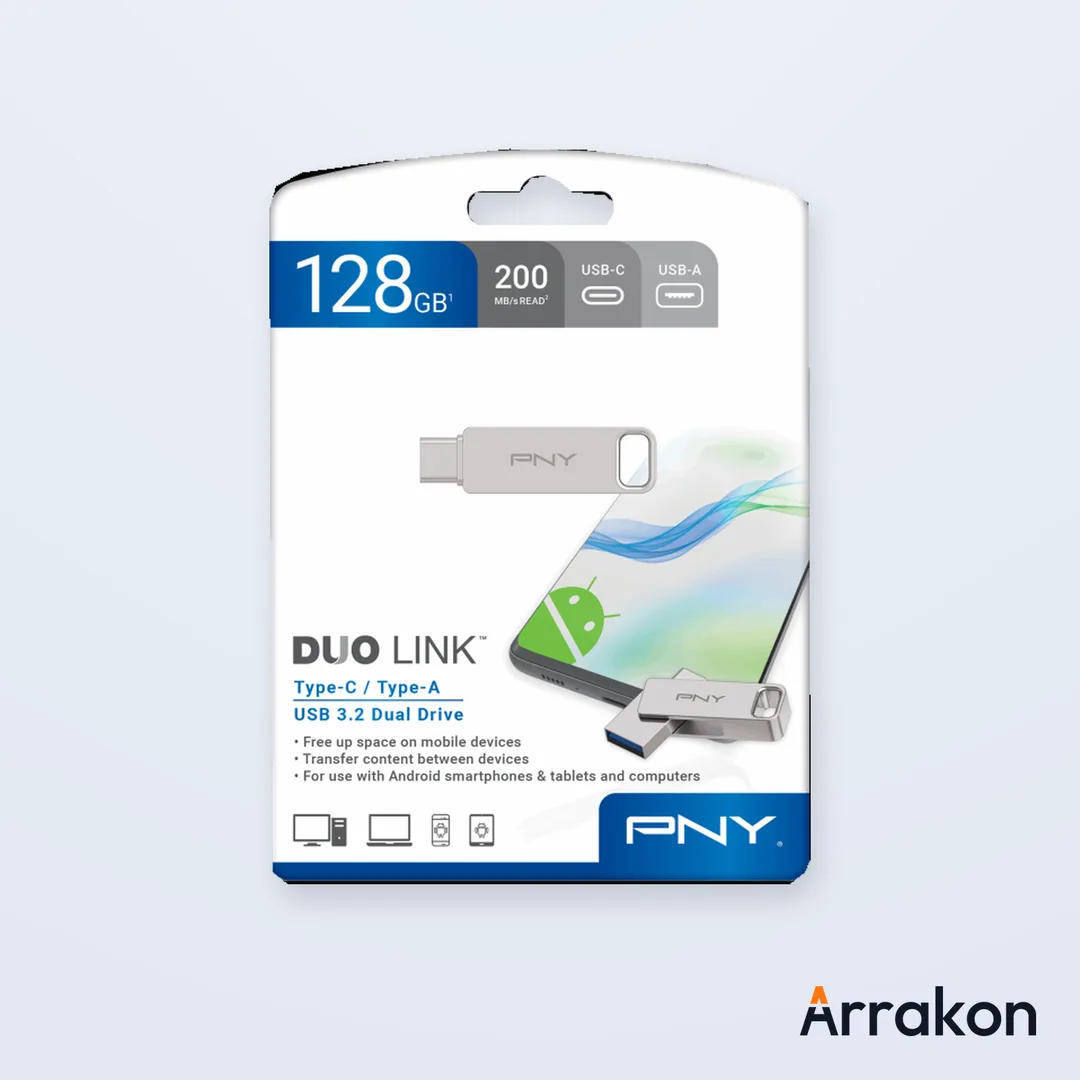 PNY DUO LINK 128GB USB 3.2 Type-C Dual Flash Drive