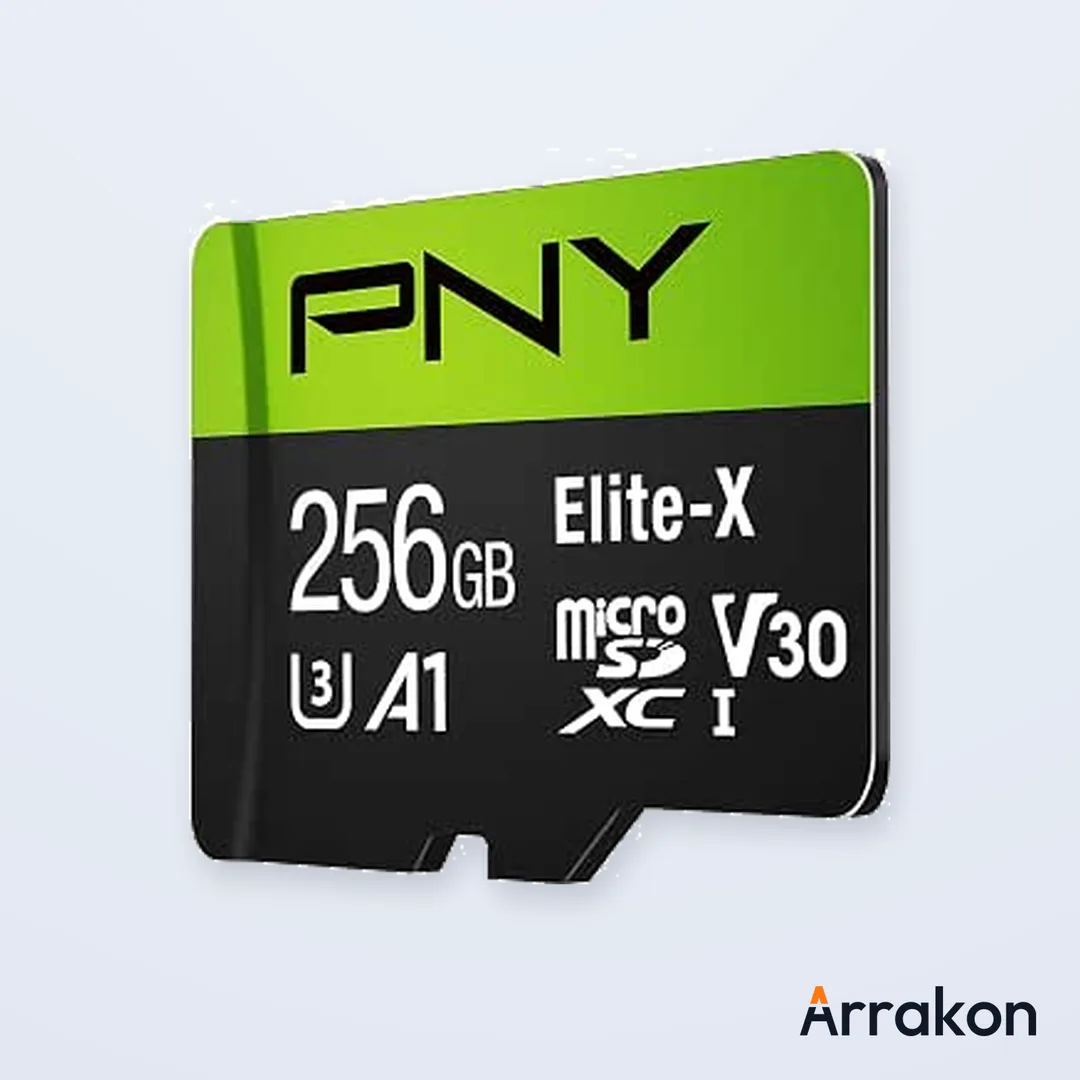 PNY Elite-X 256GB microSDXC Memory Card with SD Adapter, Class 10, UHS-I, U3, V30, A1