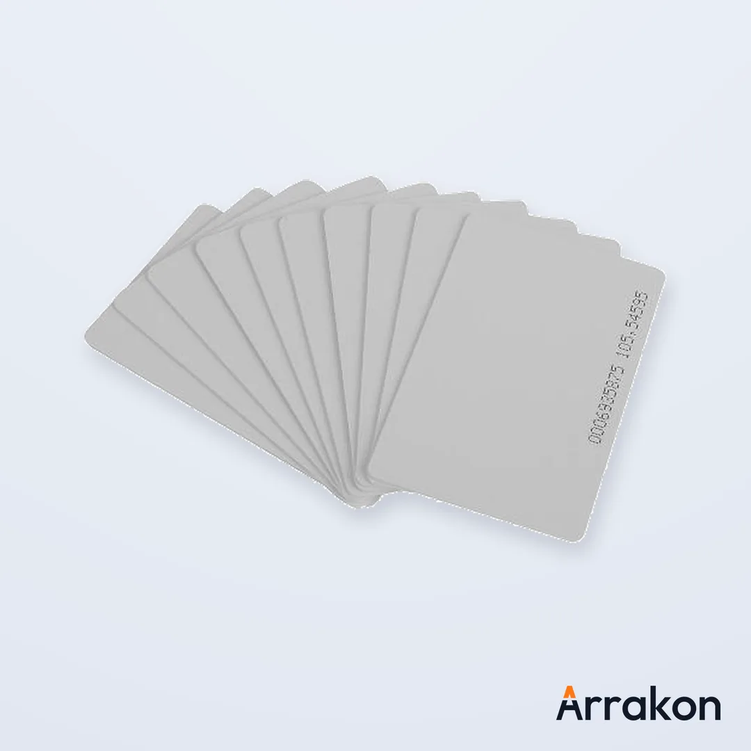 Printable Blank PVC RFID Proximity Card — CR80, 125kHz (EM/TK4100) or 13.56MHz, White Glossy, ID-Printer Ready