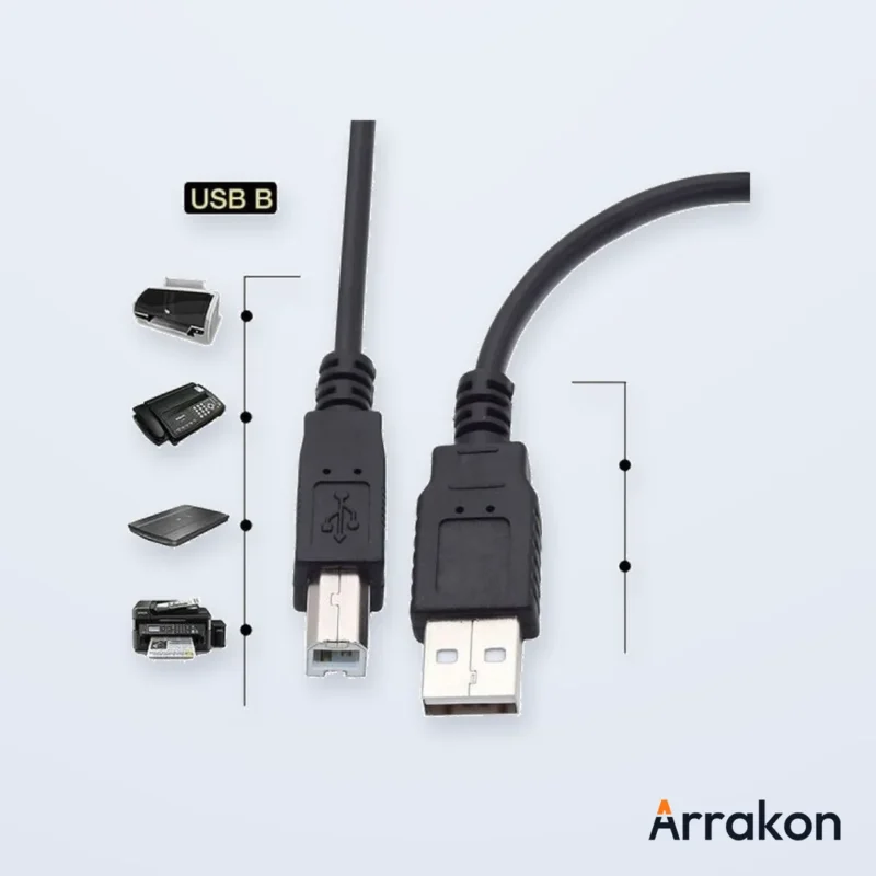 PRINTER CABLE - 1.5M (Generic/No-Brand USB 2.0 Type-A to Type-B), view 5 of 6