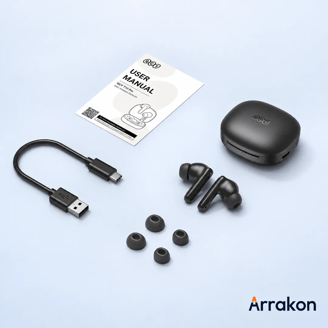 QCY T13 Pro ANC Wireless Earbuds: 50dB Adaptive ANC (HT23)
