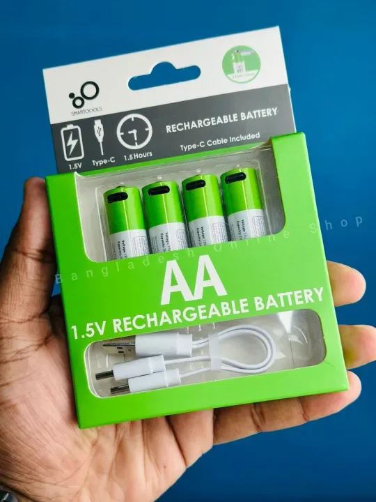 SmarToools RB40 AA 1.5V 2600mWh USB Type-C Rechargeable Li-ion Battery (Sold as a 4-Cell Pack), view 3 of 3