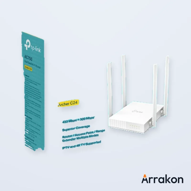 TP-Link Archer C24 AC750 4-Antenna Dual-Band Wi-Fi Router, view 14 of 16