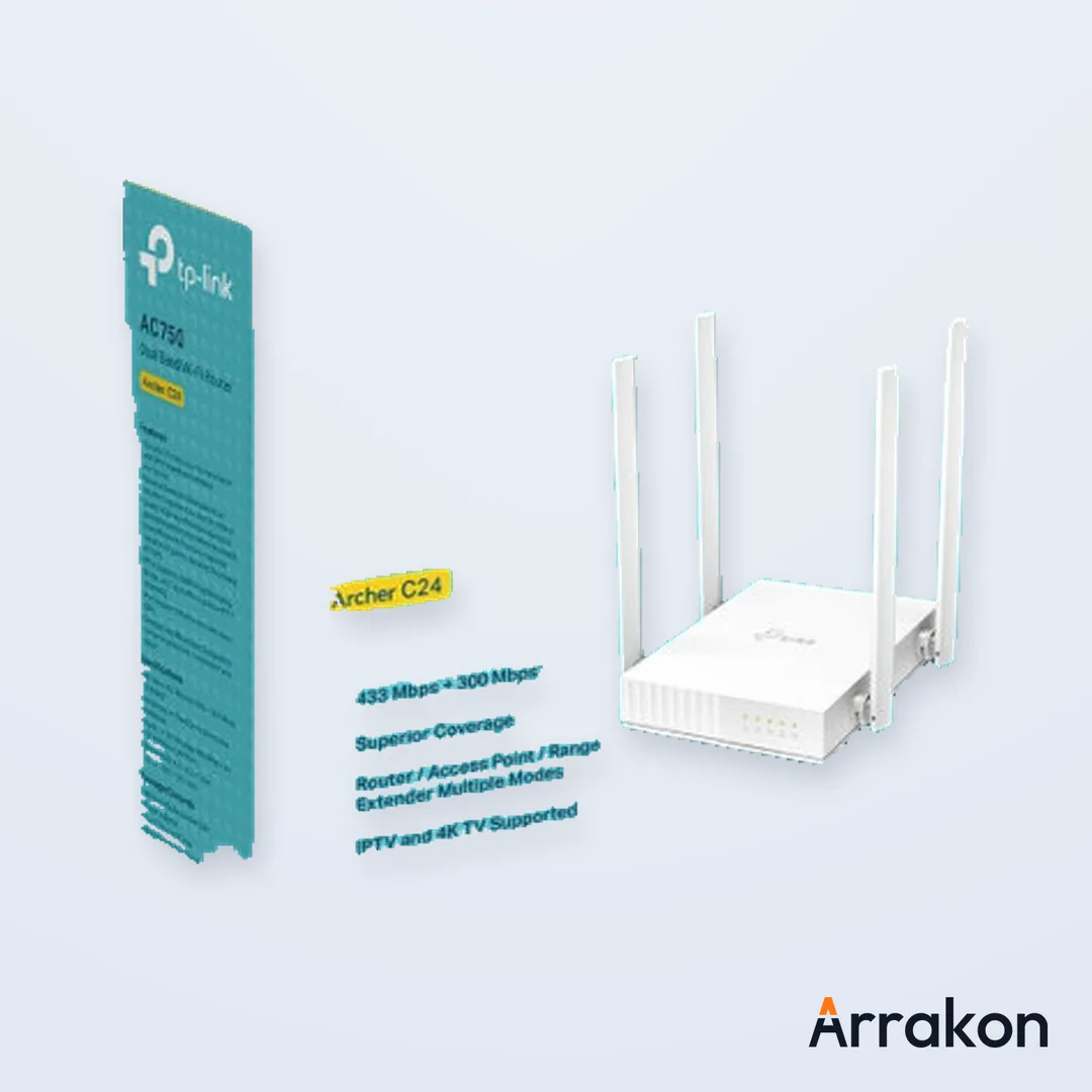 TP-Link Archer C24 AC750 4-Antenna Dual-Band Wi-Fi Router