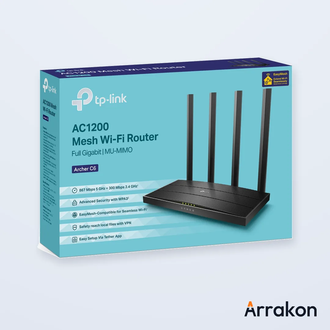 TP-Link Archer C6 AC1200 Wireless MU-MIMO Gigabit Router