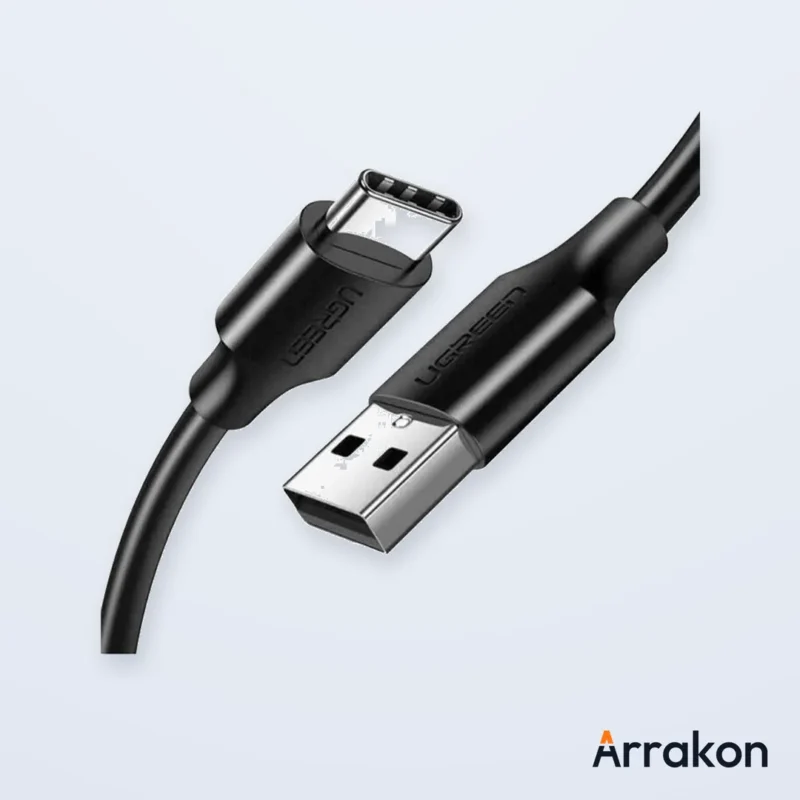 UGREEN 60116 USB-A 2.0 to USB-C Charging & Data Cable, Nickel-Plated, 1m, Black