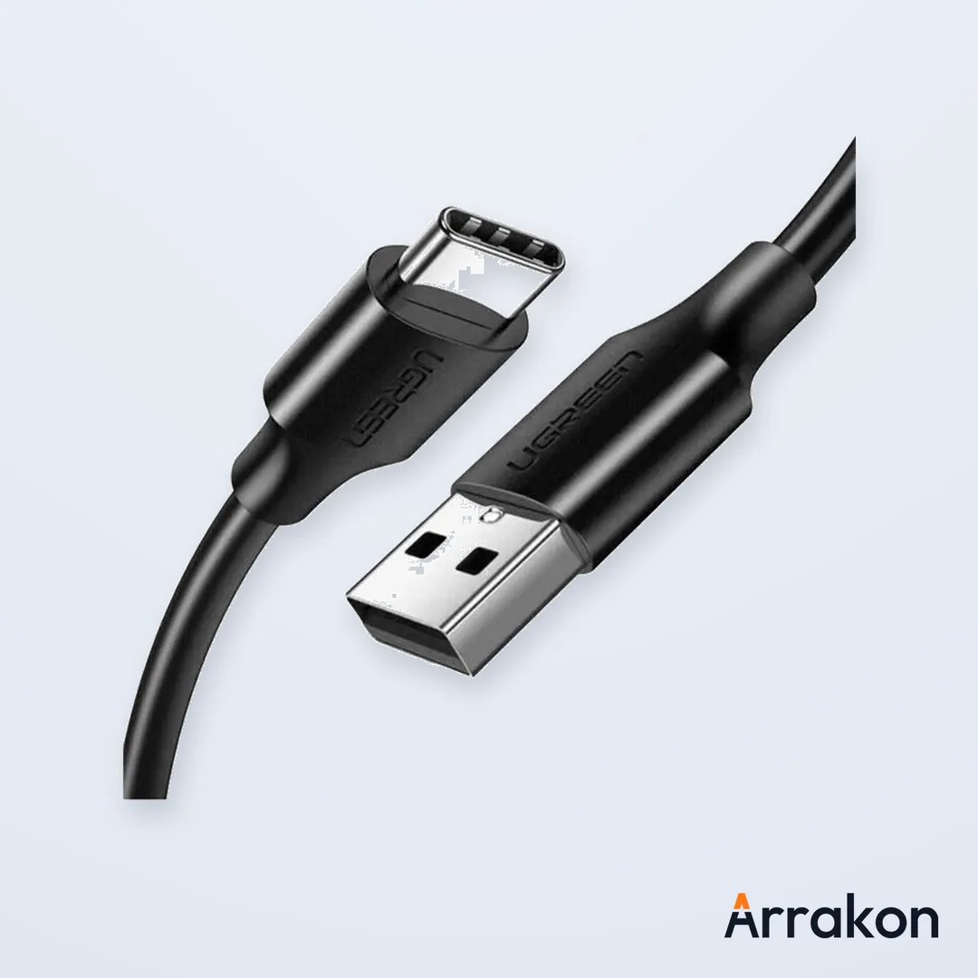 UGREEN 60116 USB-A 2.0 to USB-C Charging & Data Cable, Nickel-Plated, 1m, Black
