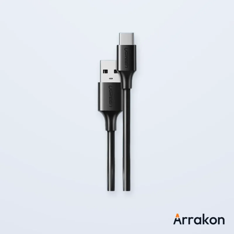 UGREEN 60116 USB-A 2.0 to USB-C Charging & Data Cable, Nickel-Plated, 1m, Black, view 2 of 10