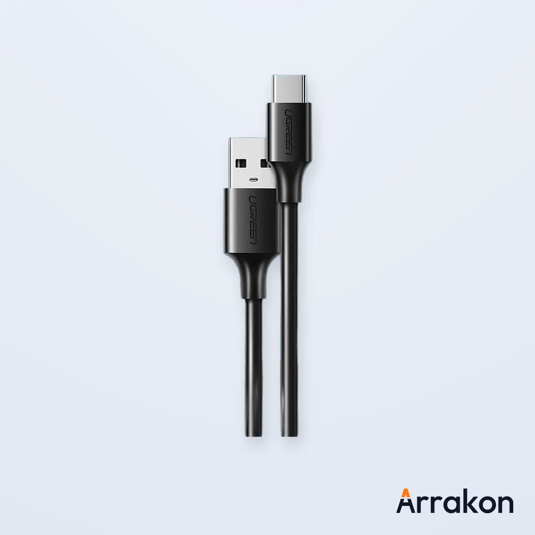 UGREEN 60116 USB-A 2.0 to USB-C Charging & Data Cable, Nickel-Plated, 1m, Black
