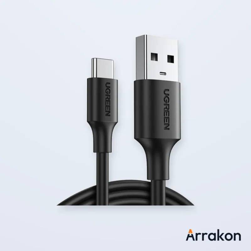 UGREEN 60116 USB-A 2.0 to USB-C Charging & Data Cable, Nickel-Plated, 1m, Black, view 3 of 10