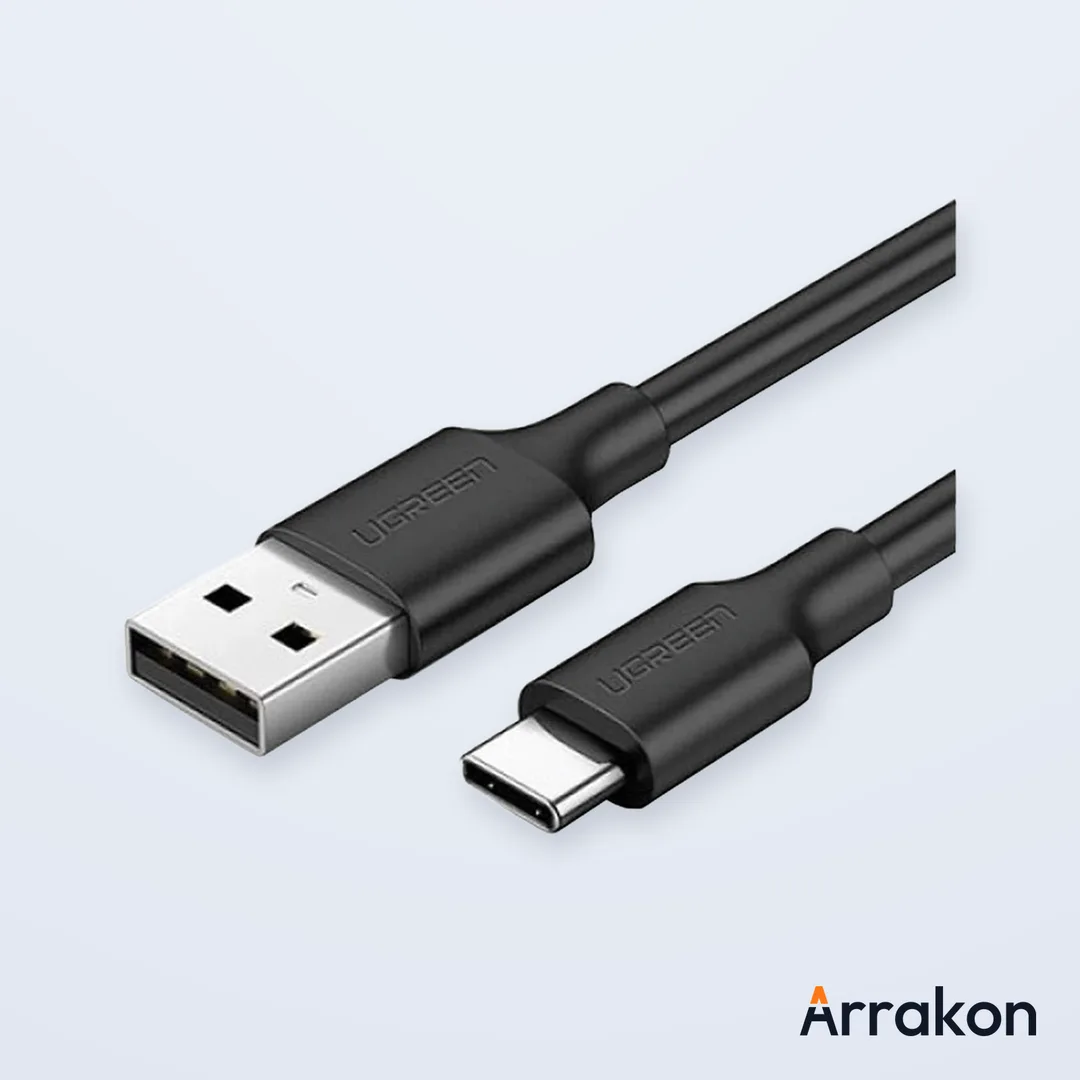 UGREEN 60116 USB-A 2.0 to USB-C Charging & Data Cable, Nickel-Plated, 1m, Black