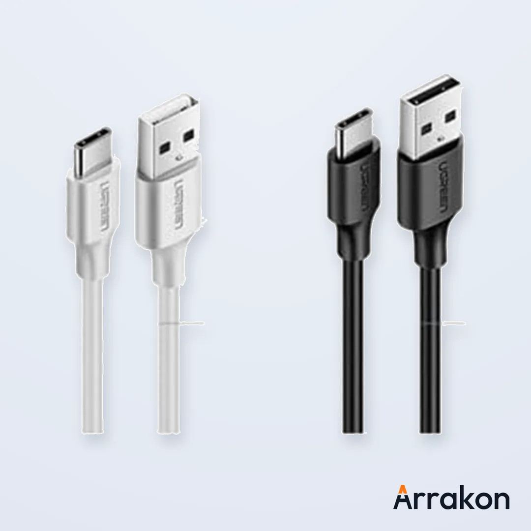 UGREEN 60116 USB-A 2.0 to USB-C Charging & Data Cable, Nickel-Plated, 1m, Black