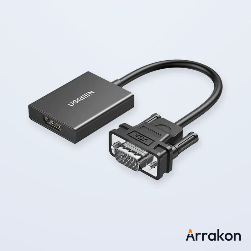UGREEN CM513 VGA Male to HDMI Female Converter with Audio, USB-C Powered (#50945), view 4 of 6