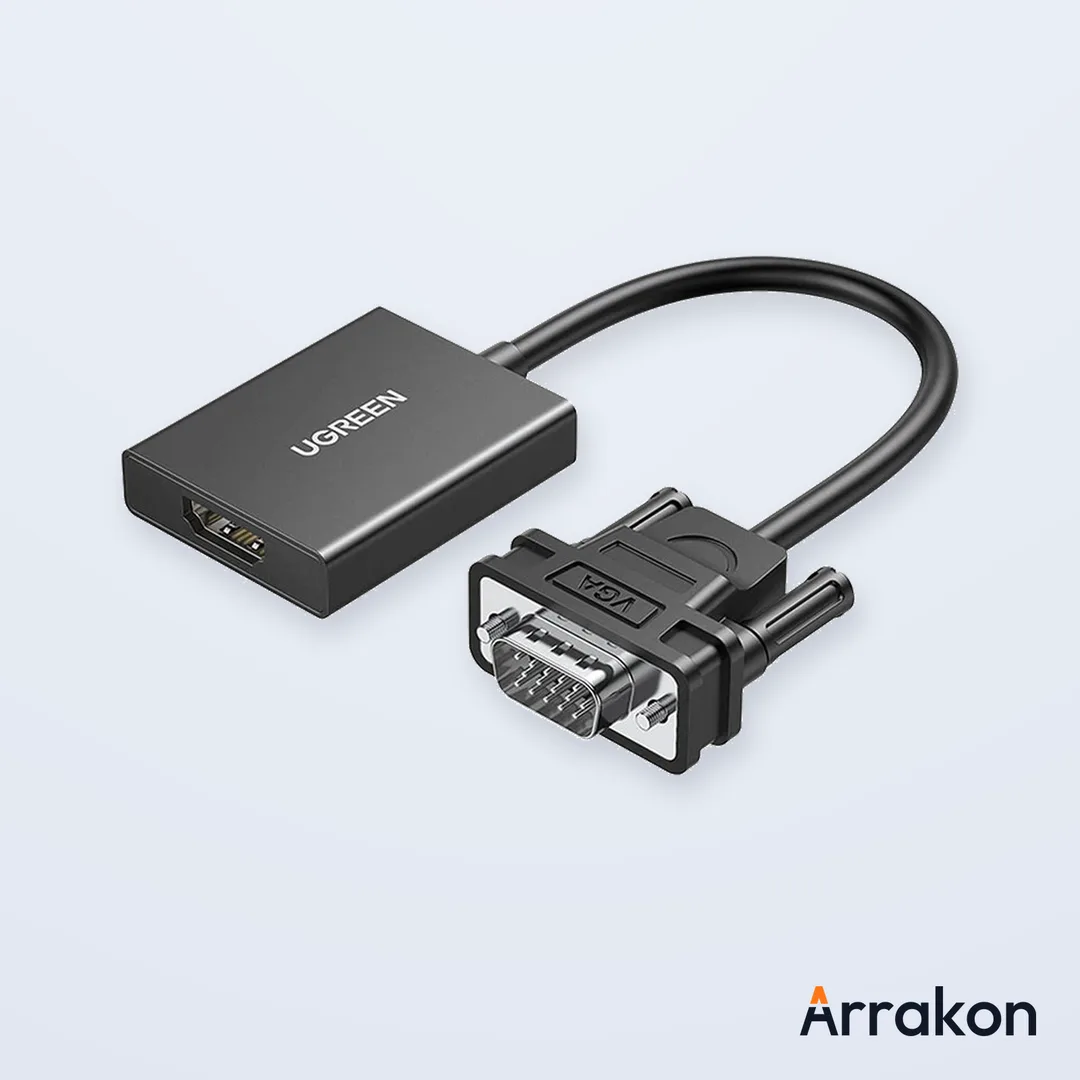 UGREEN CM513 VGA Male to HDMI Female Converter with Audio, USB-C Powered (#50945)
