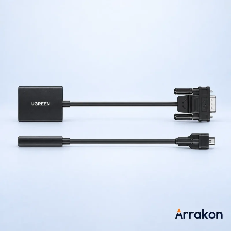 UGREEN CM513 VGA Male to HDMI Female Converter with Audio, USB-C Powered (#50945), view 5 of 6