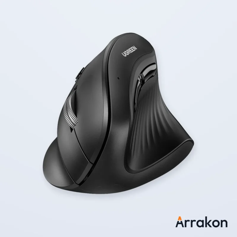 UGREEN MU008 Rechargeable Vertical Ergonomic Wireless Mouse — Bluetooth + 2.4G Dual-Mode, 4000 DPI (Part# 25444)