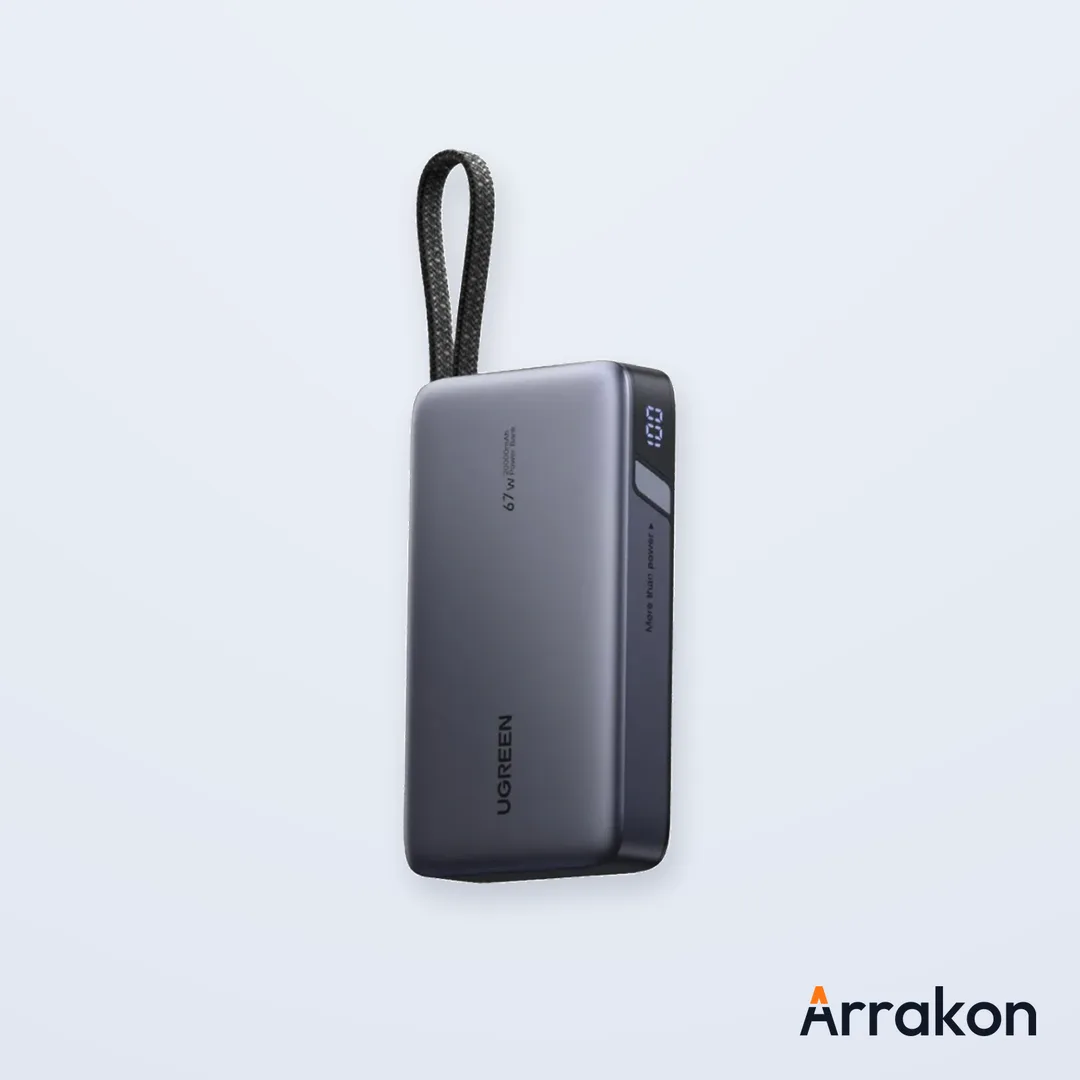 UGREEN Nexode PB550 20000mAh 67W Power Bank with Built-in USB-C Cable (55996B)