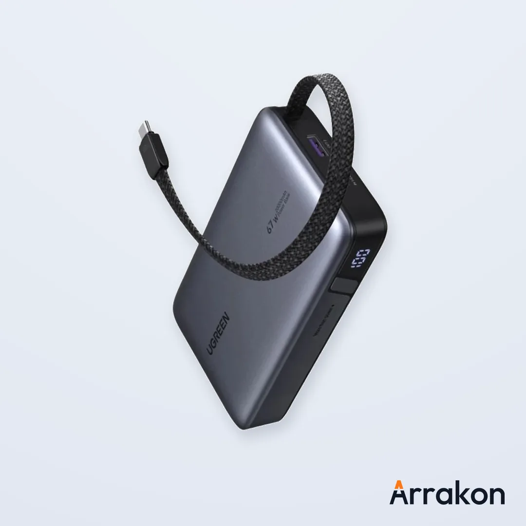 UGREEN Nexode PB550 20000mAh 67W Power Bank with Built-in USB-C Cable (55996B)