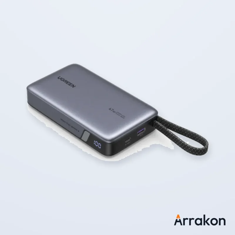 UGREEN Nexode PB550 20000mAh 67W Power Bank with Built-in USB-C Cable (55996B), view 3 of 5