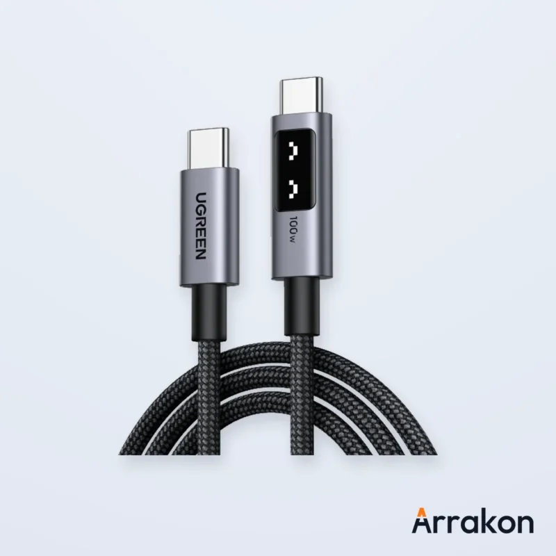 UGREEN Uno L529 (65863) Type-C to Type-C 100W PD Fast Charging Cable with LED Display - 2M
