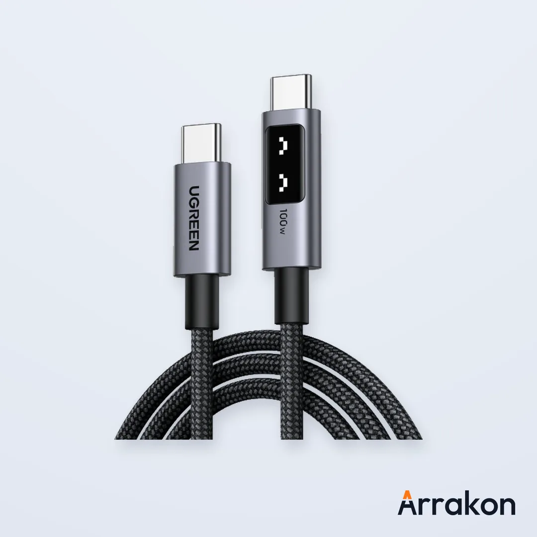 UGREEN Uno L529 (65863) Type-C to Type-C 100W PD Fast Charging Cable with LED Display - 2M