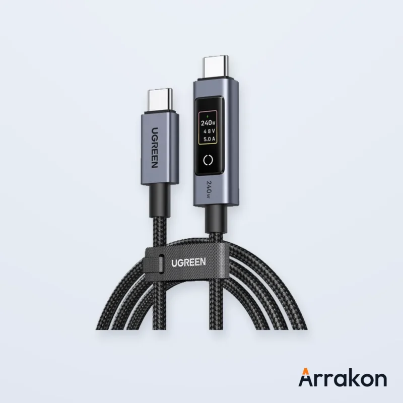 UGREEN Uno L529 (65863) Type-C to Type-C 100W PD Fast Charging Cable with LED Display - 2M, view 2 of 9