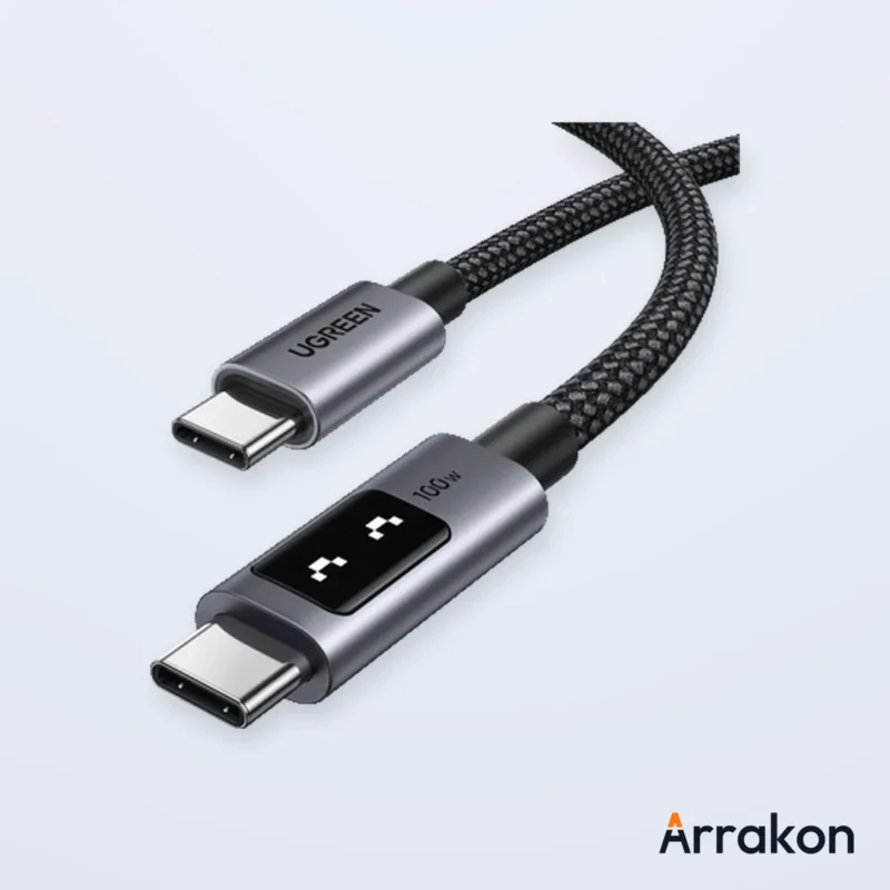 UGREEN Uno L529 (65863) Type-C to Type-C 100W PD Fast Charging Cable with LED Display - 2M, view 6 of 9