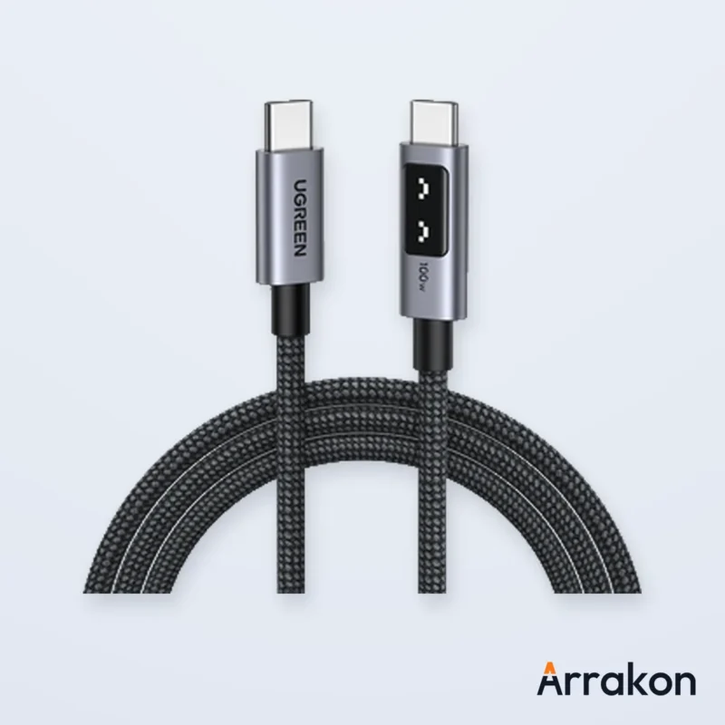 UGREEN Uno L529 (65863) Type-C to Type-C 100W PD Fast Charging Cable with LED Display - 2M, view 7 of 9