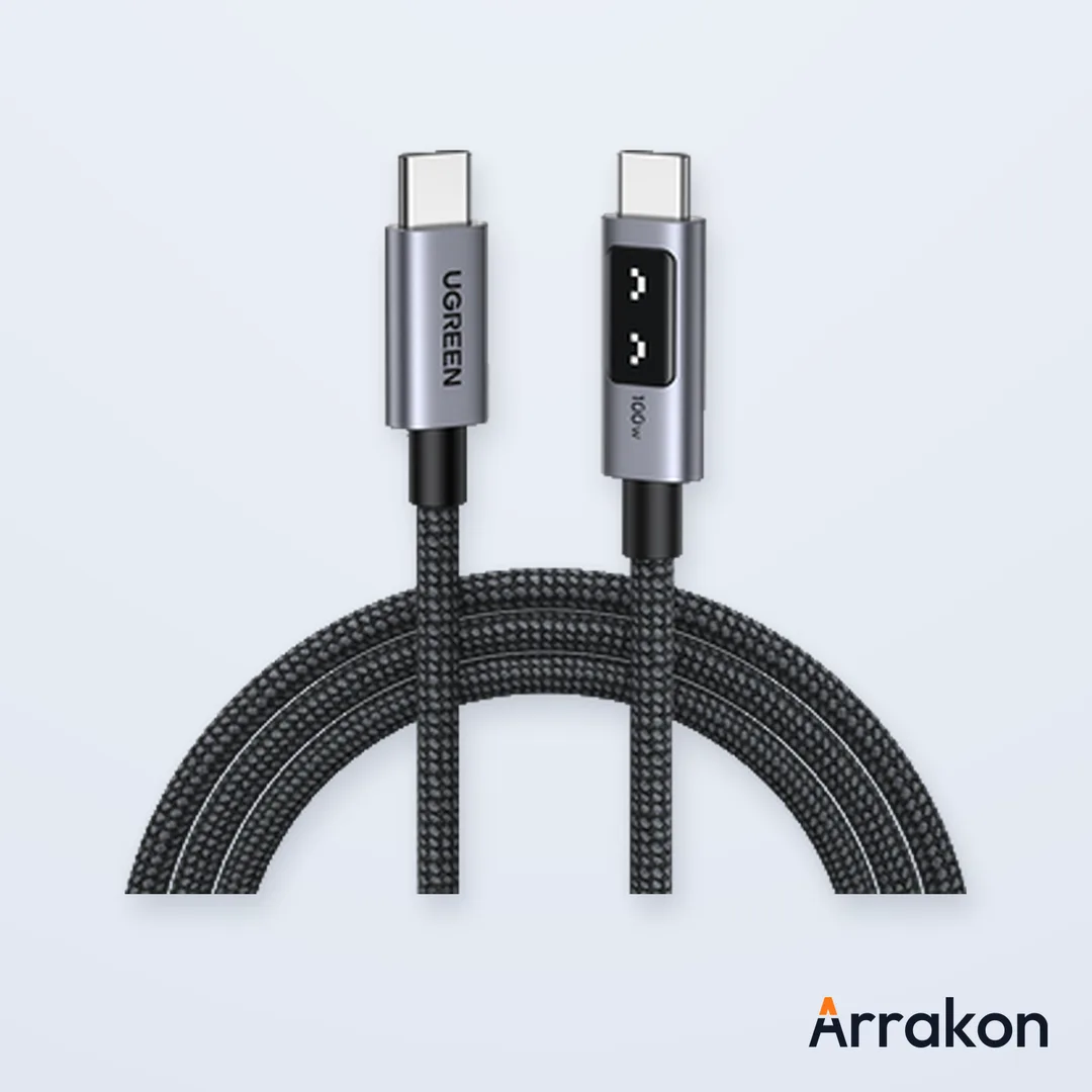 UGREEN Uno L529 (65863) Type-C to Type-C 100W PD Fast Charging Cable with LED Display - 2M