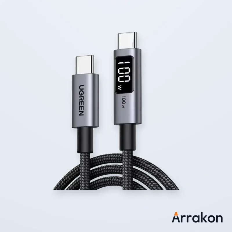 UGREEN Uno L529 (65863) Type-C to Type-C 100W PD Fast Charging Cable with LED Display - 2M, view 8 of 9