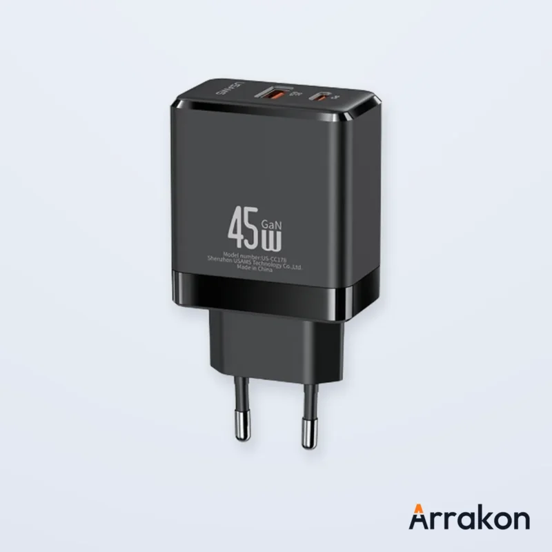 USAMS US-CC178 T58 45W A+C GaN Fast Charger (EU Plug)