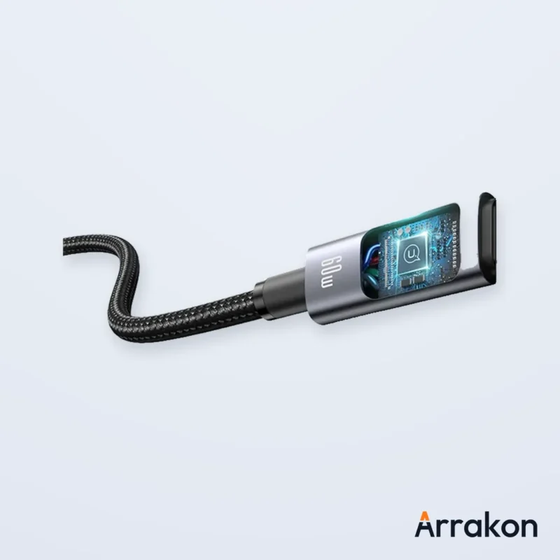 USAMS US-SJ713 60W Fast Charging 6-in-1 Cable with Digital LED Display, 1.2m, view 5 of 16