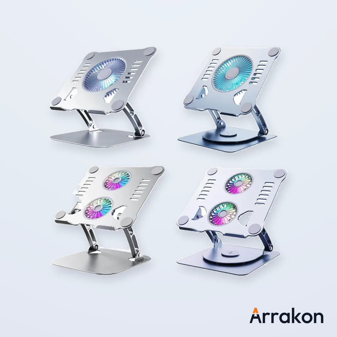 V5.1 Metal Folding Laptop Stand with Free Lift & 360° Swivel Base