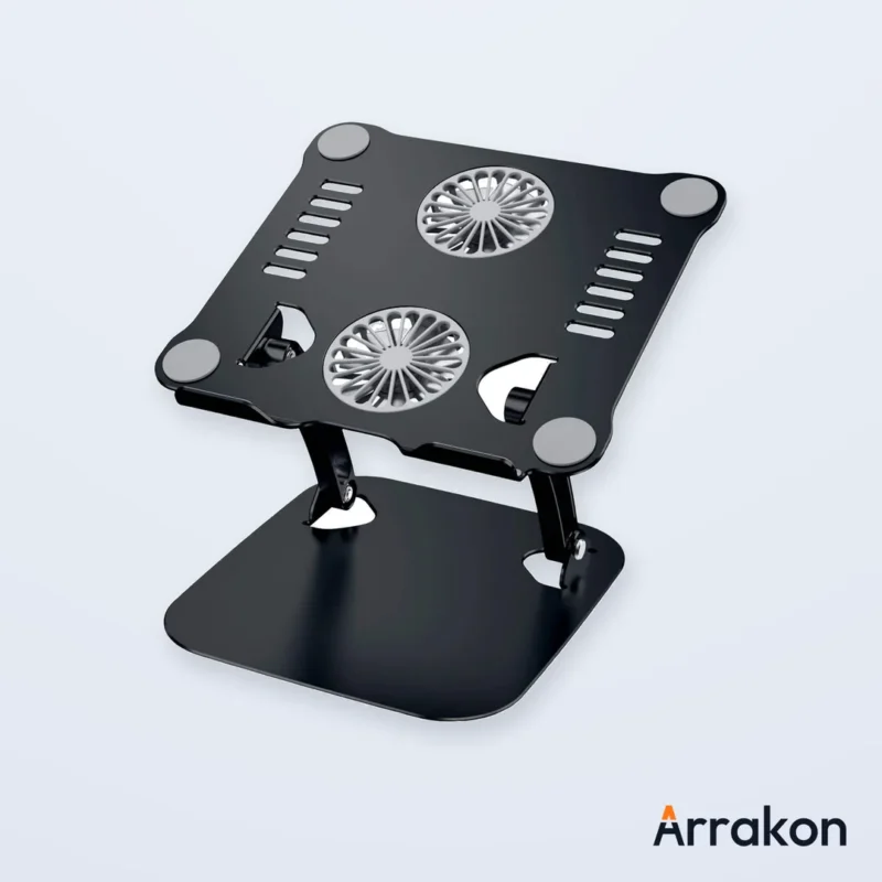 V4.1 Rotating Aluminum Laptop Stand with Dual Cooling Fans, Adjustable & Foldable, view 9 of 11
