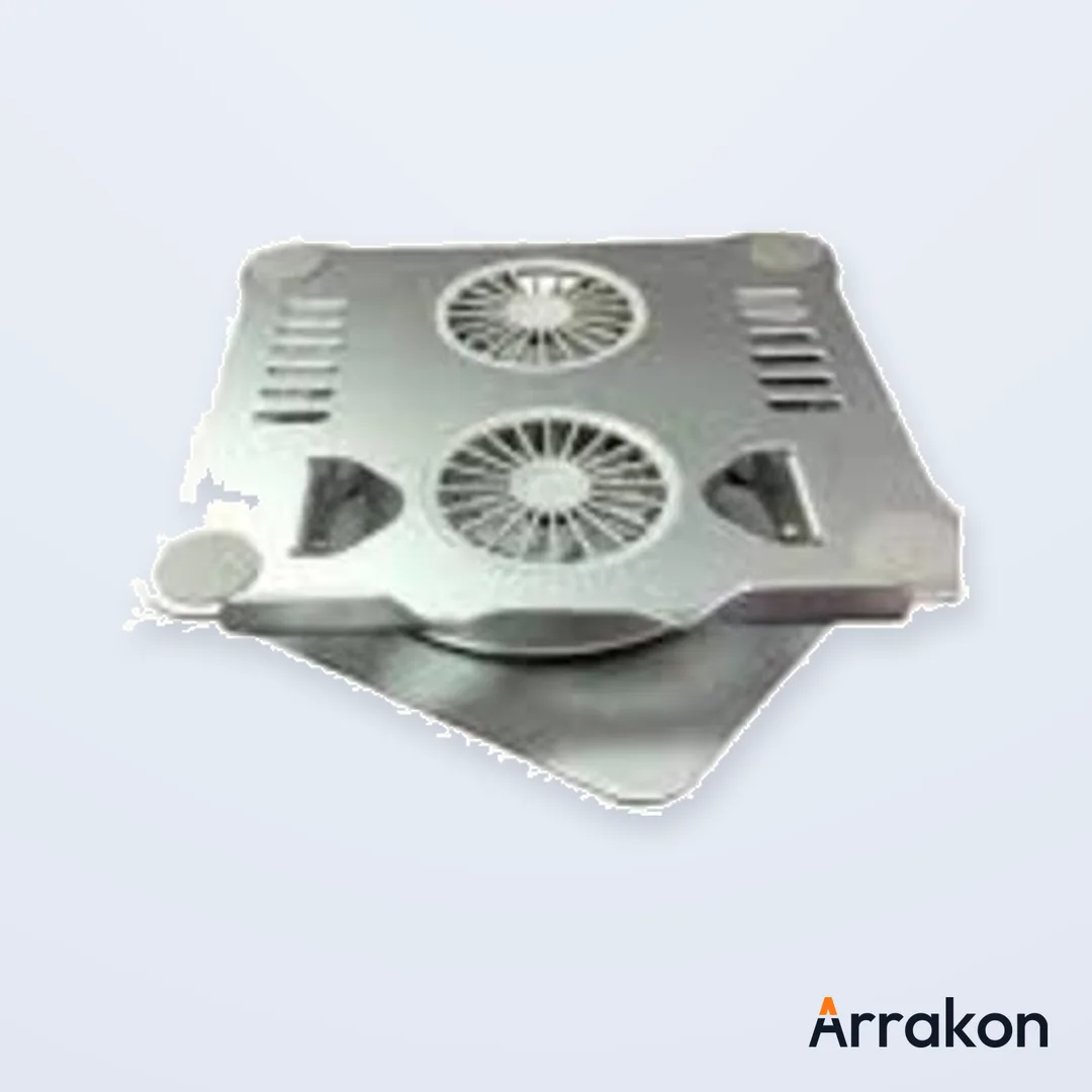 V4.1 Rotating Aluminum Laptop Stand with Dual Cooling Fans, Adjustable & Foldable