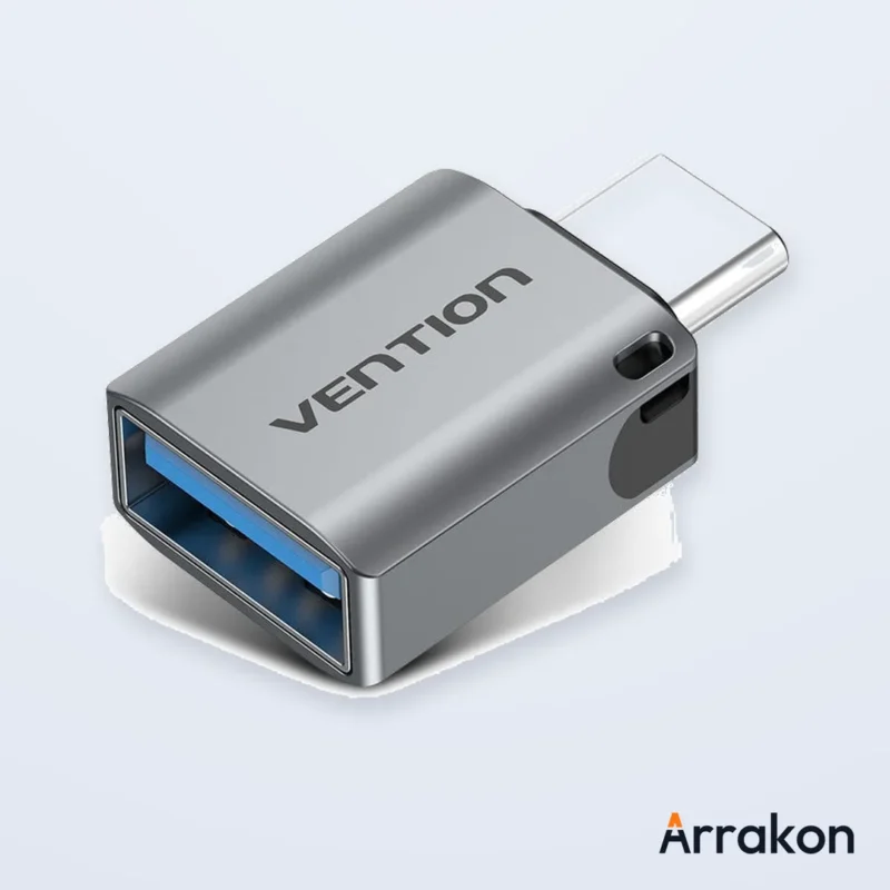 Vention CDQH0 USB Type-C Male to USB 3.0 Type-A Female OTG Gray Adapter (Aluminum Alloy)