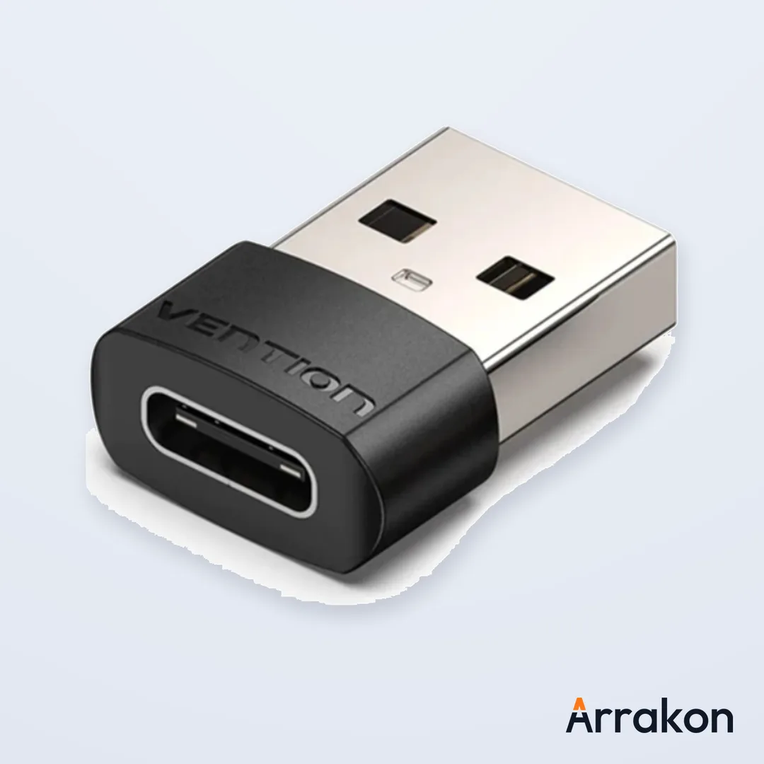 Vention CDWB0 USB 2.0 Type-A Male to USB Type-C Female Black Adapter (0.15m, PVC)