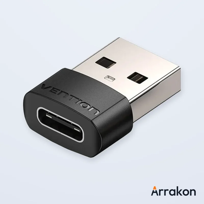 Vention CDWB0 USB 2.0 Type-A Male to USB Type-C Female Black Adapter (0.15m, PVC), view 5 of 5